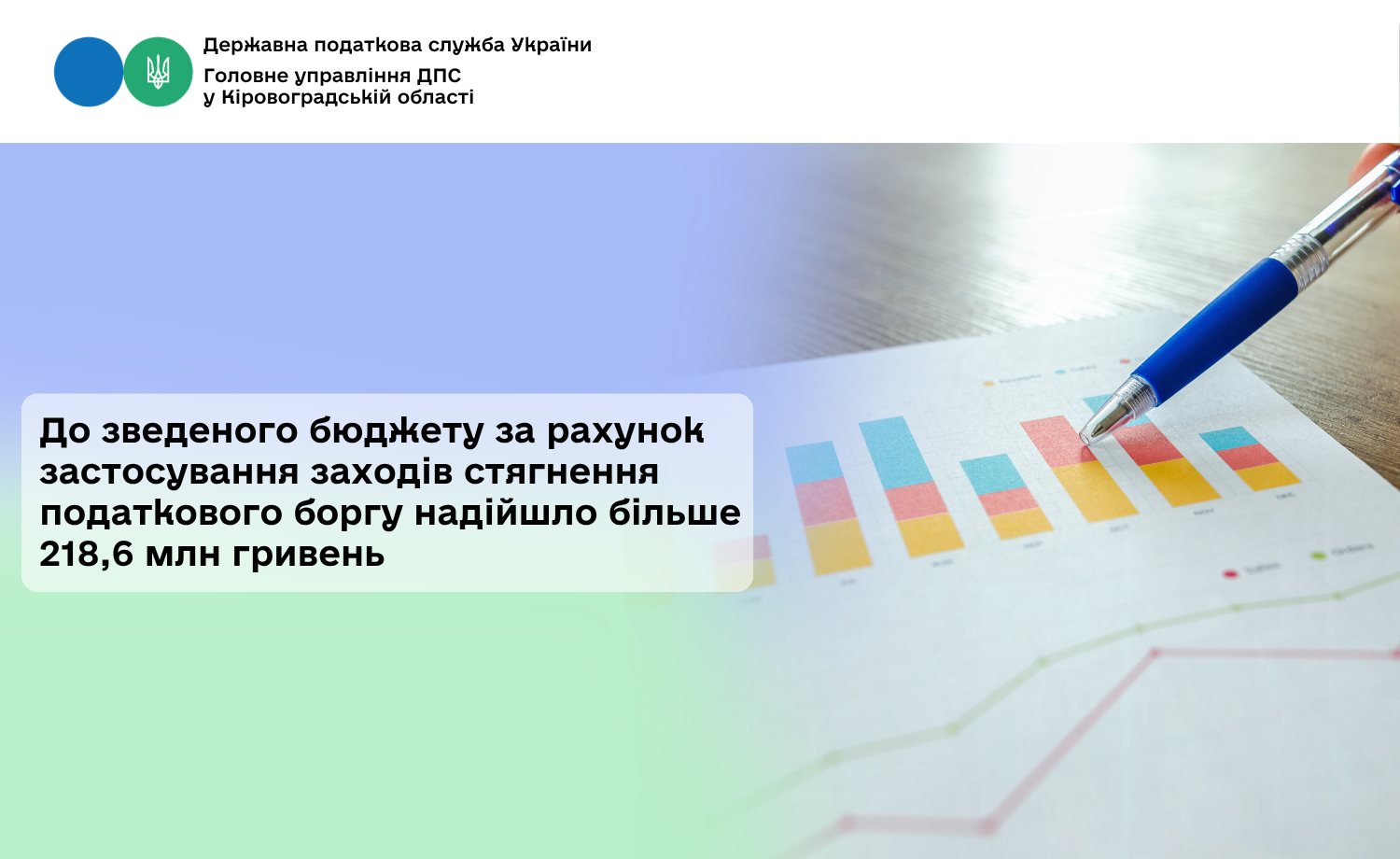 До зведеного бюджету за рахунок застосування заходів стягнення податкового боргу надійшло більше 218,6 млн гривень